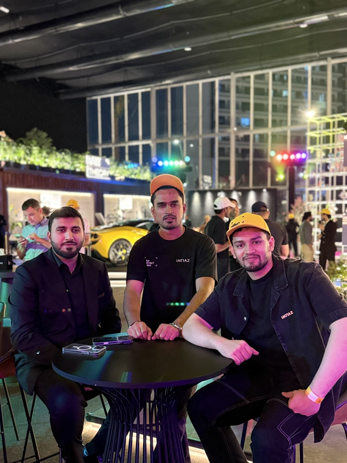 Shah Hussain with Imtiaz colleagues at the Raw District Dubai launch night
